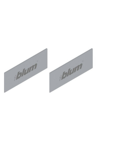TANDEMBOX intivo/antaro stalčių šonų dangtelis su Blum logotipu, pilkos spalvos, simetriškas, pora   ZAA.532C.BL.WA